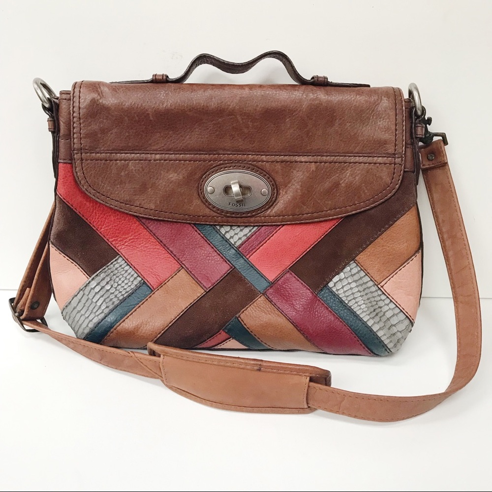 Fossil Maddox Patchwork Leather Shoulder Bag - image 1